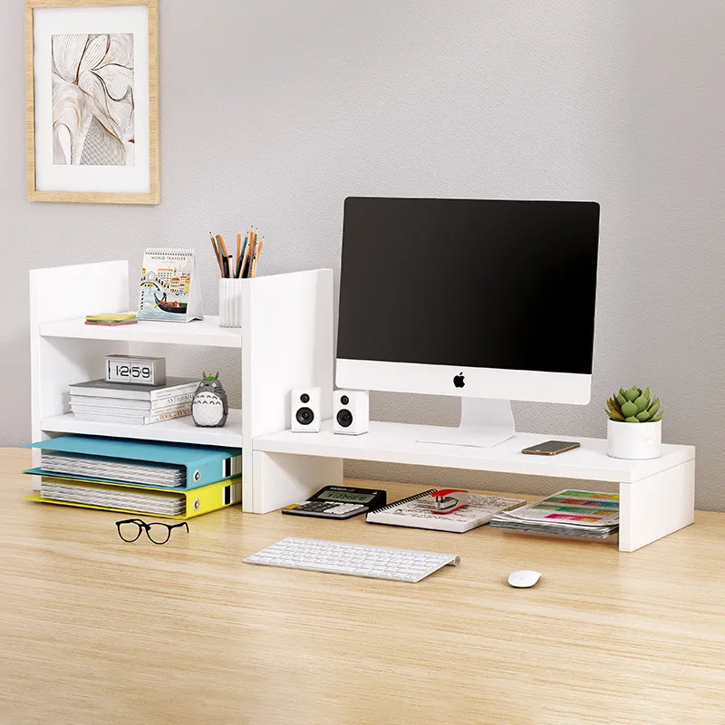 Monitor Riser Wood - Desktopmonitorstandaard, in hoogte verstelbaar, computerbuis met