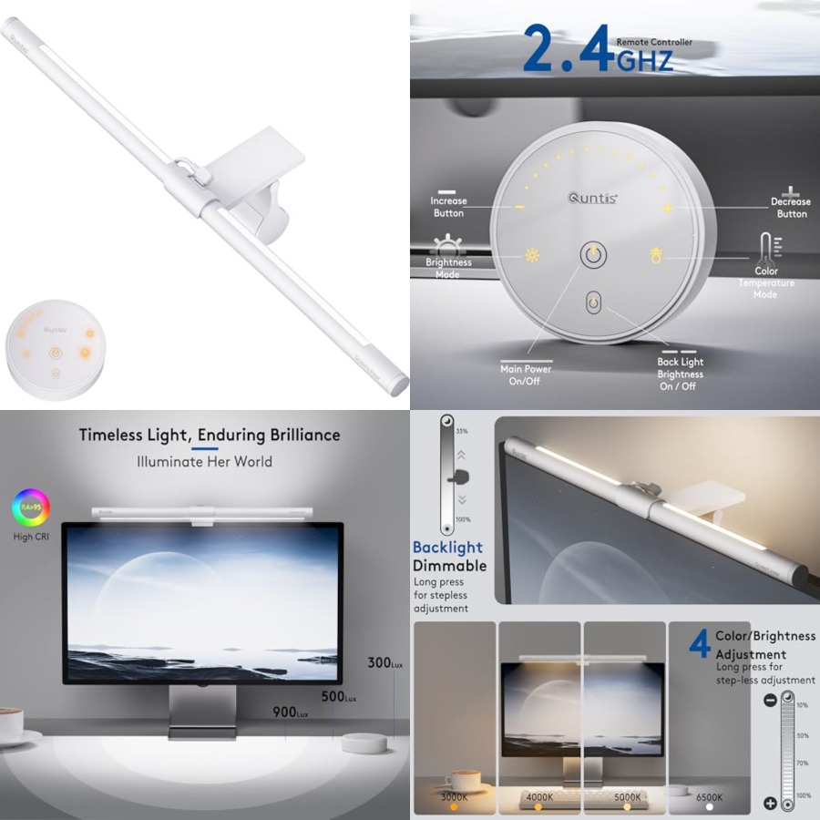Setup Desk Monitor - Monitorlichtbalk met afstandsbediening, oogbescherming zonder verblinding,
