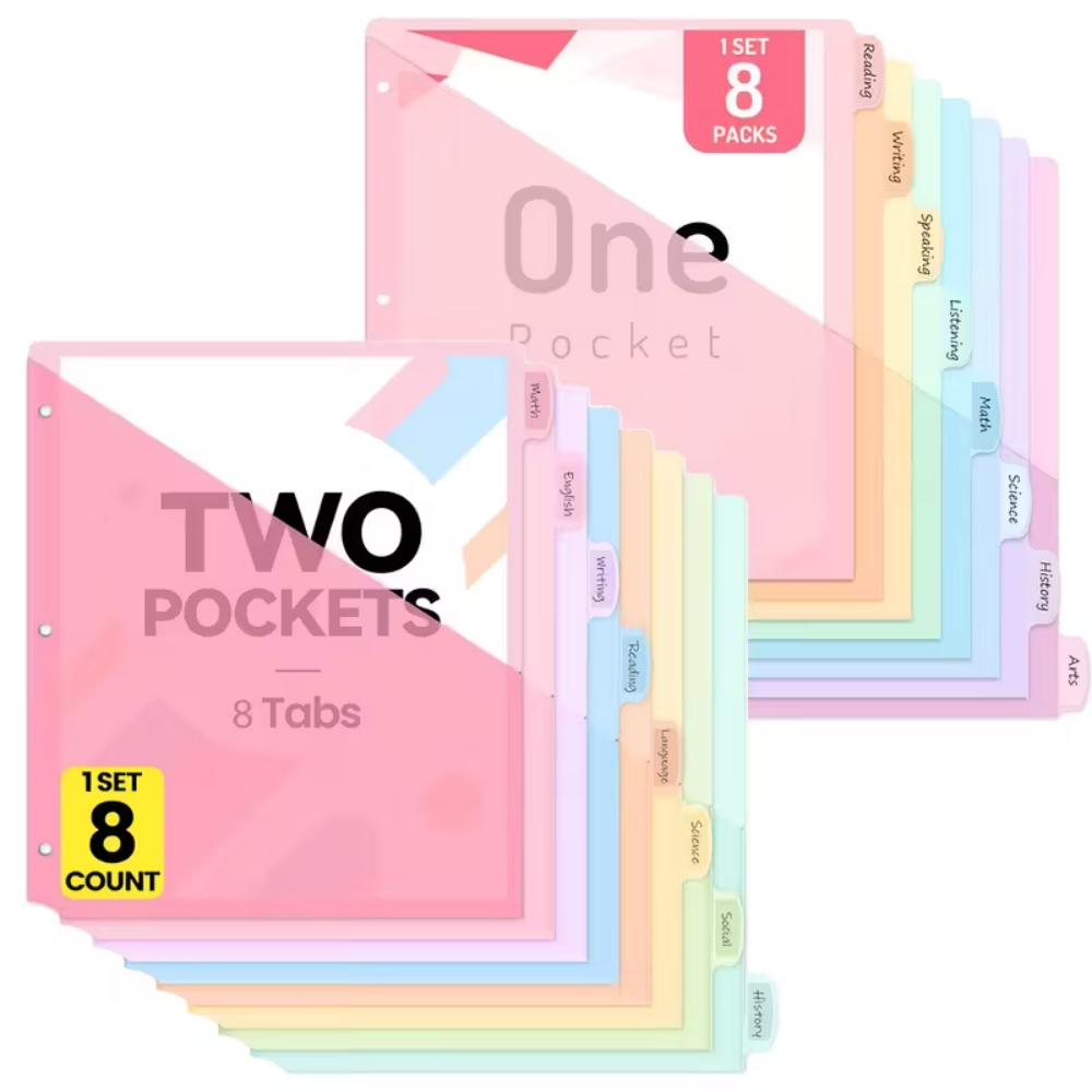 Ring Binder Box - 8 stuks verdelers voor 3-ringbanden met