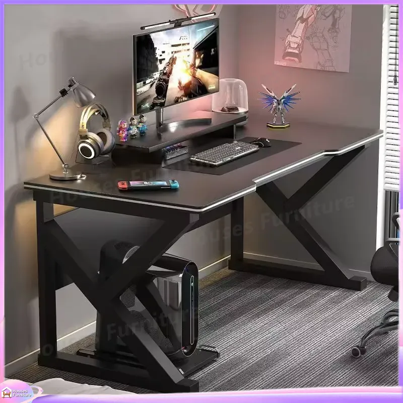 L Shaped Desk Setup - Cafe Metal Gaming Desk Zwarte MDF