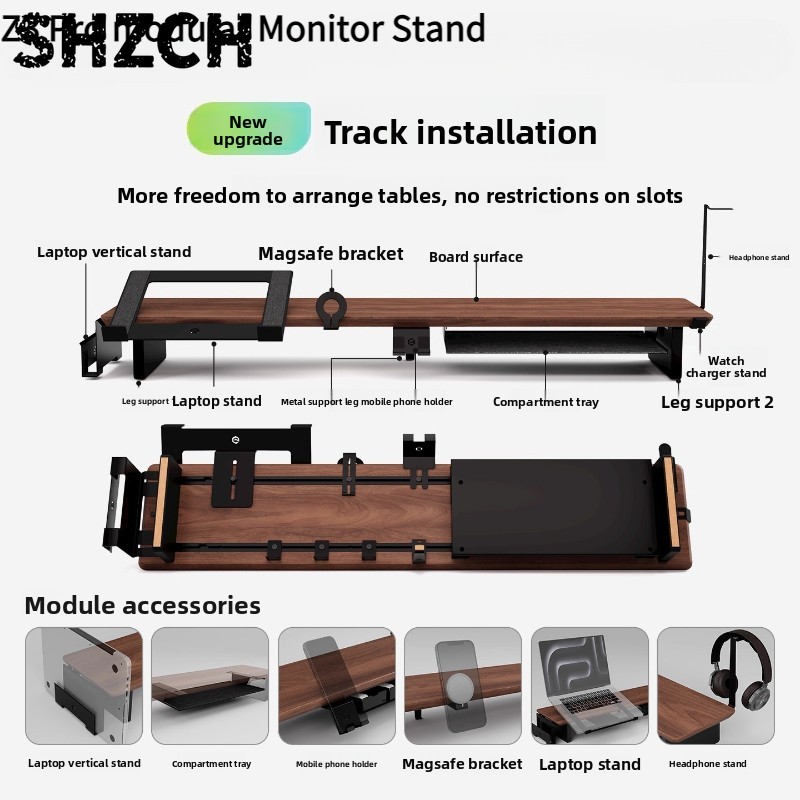 Monitor Riser Wood - Z3 Pro Modulaire Monitorverhoger Massief Houten