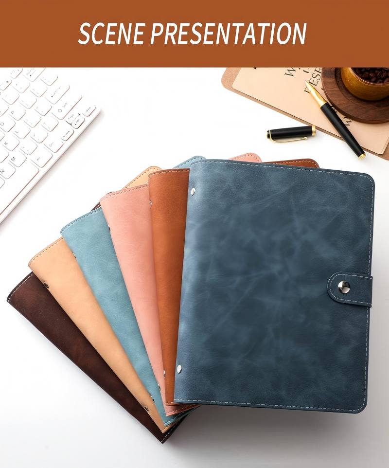 Ring Binder Box - A5 zachte PU lederen notitieboekbinder, hervulbare