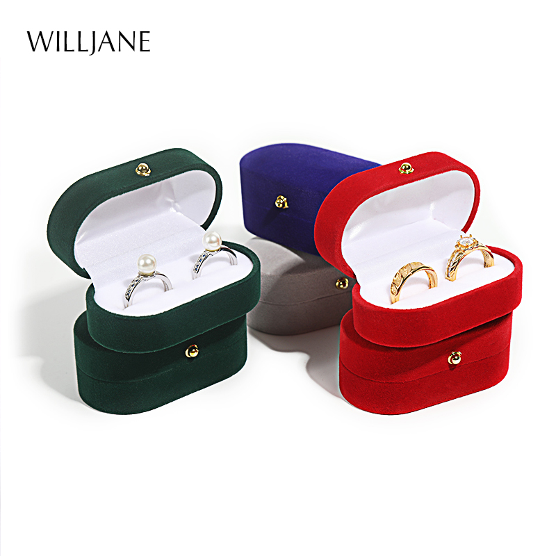 Ring Binder Box - Trouwring Verpakking Oorstekers Houder Fluwelen Verloving