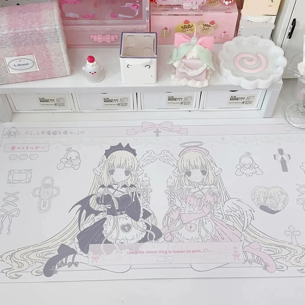 Desk Setup Dorm - Originele Chobits Twins Bureaumat Waterdicht Antislip