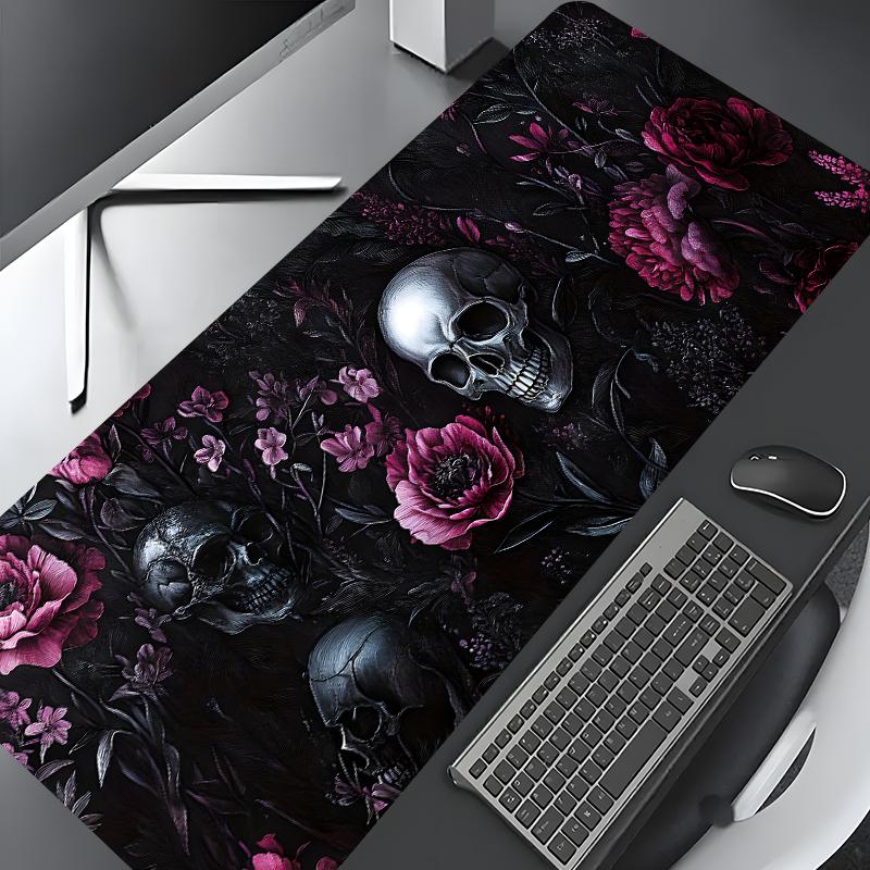 Desk Setup Pink - Merk Gothic Skull muismat, Iron Art
