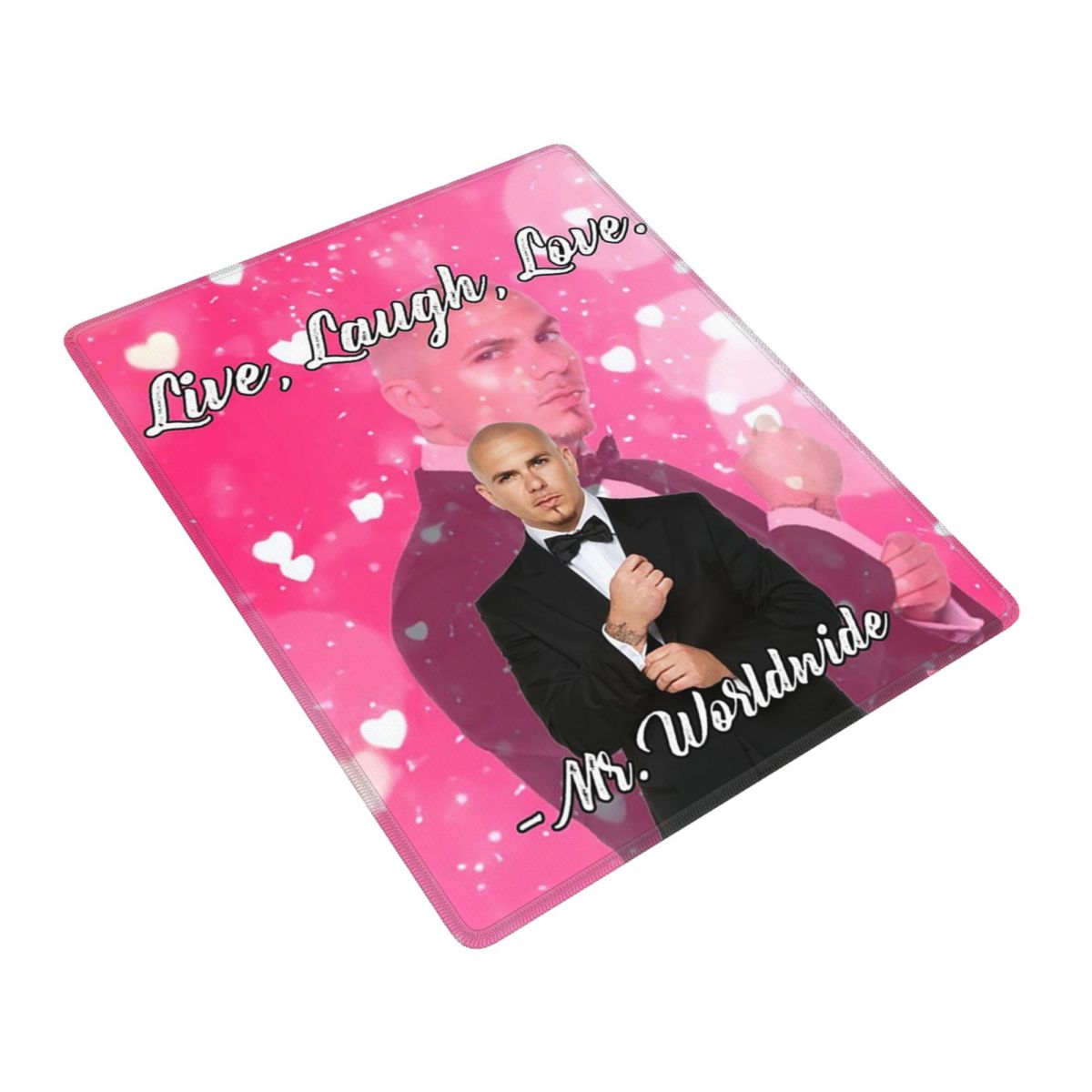 Desk Setup Pink - Mr. Worldwide Says To Live Laugh