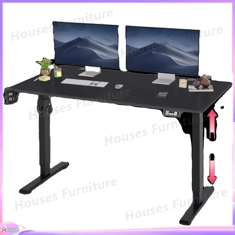 Desk Setup L Shaped - Grote gaming computerbureau met RGB LED-verlichting,