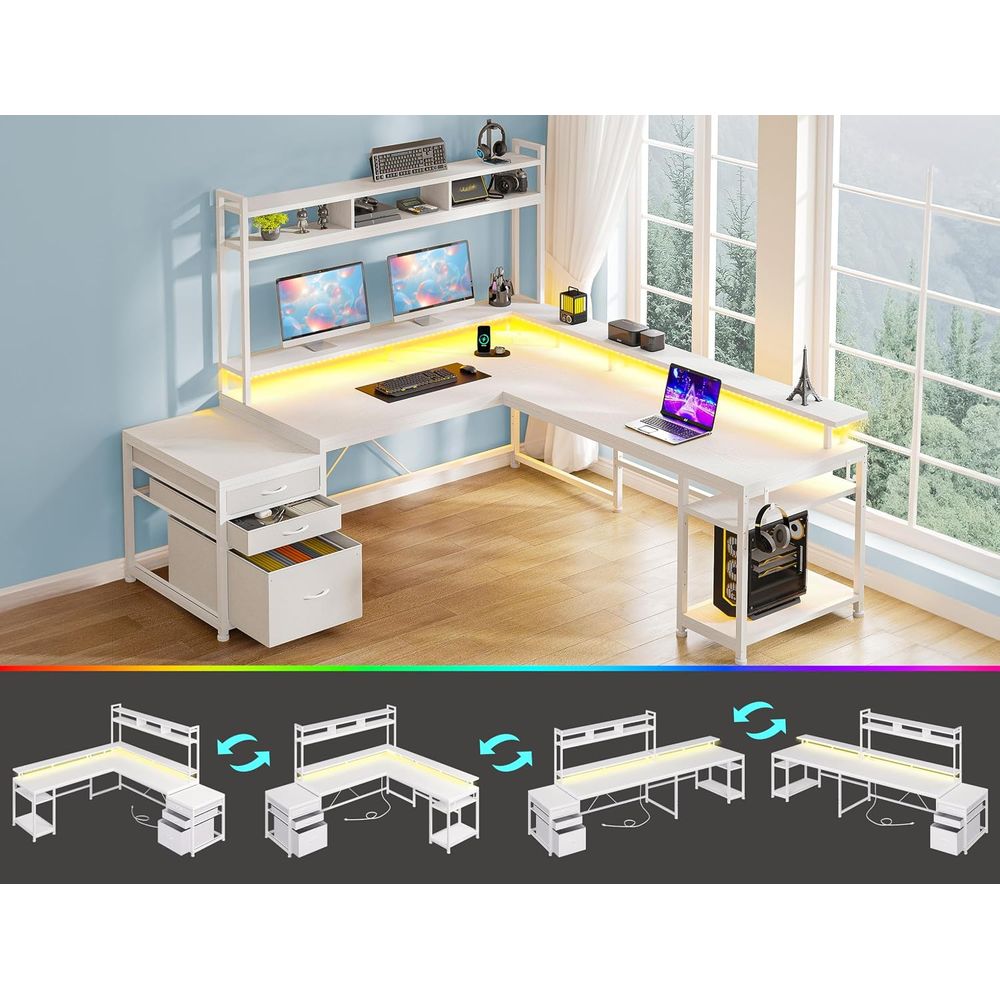 104-inch L-vormig bureau voor  - L Shaped Desk Setup recensie en prijs