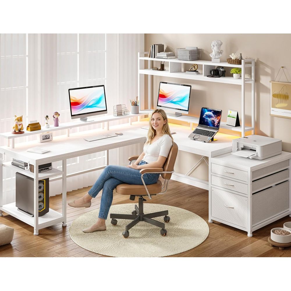 104-inch L-vormig bureau voor  - L Shaped Desk Setup recensie en prijs
