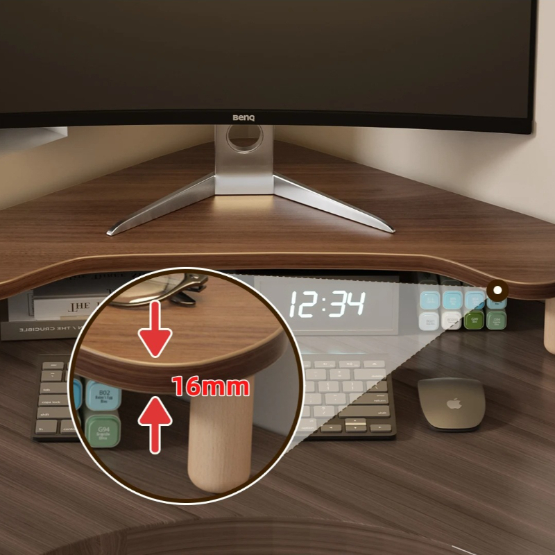 Hoekcomputerstandaard, driehoe - Monitor Riser Wood recensie en prijs