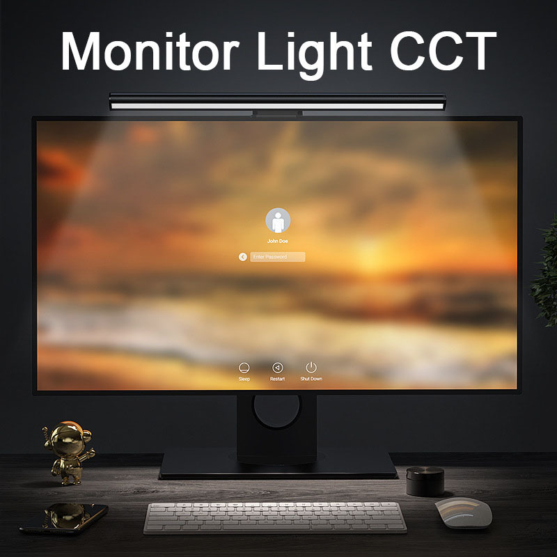 LED-monitor hangende bureaulam - Yellow Desk Setup recensie en prijs