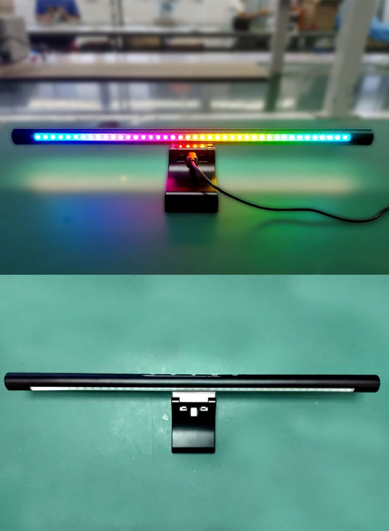 LED-monitor hangende bureaulam - Yellow Desk Setup recensie en prijs