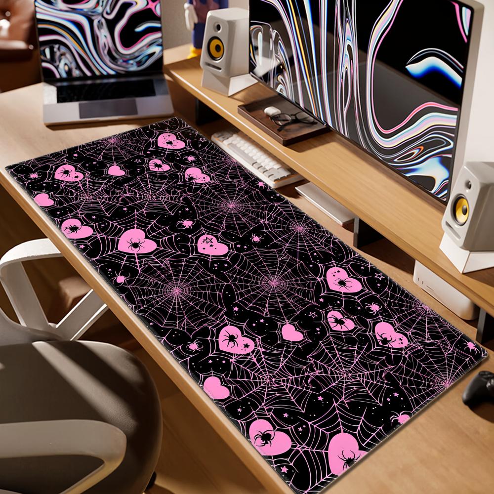 90x40 Wit of Roze Spinnenweb H - Desk Setup Pink recensie en prijs