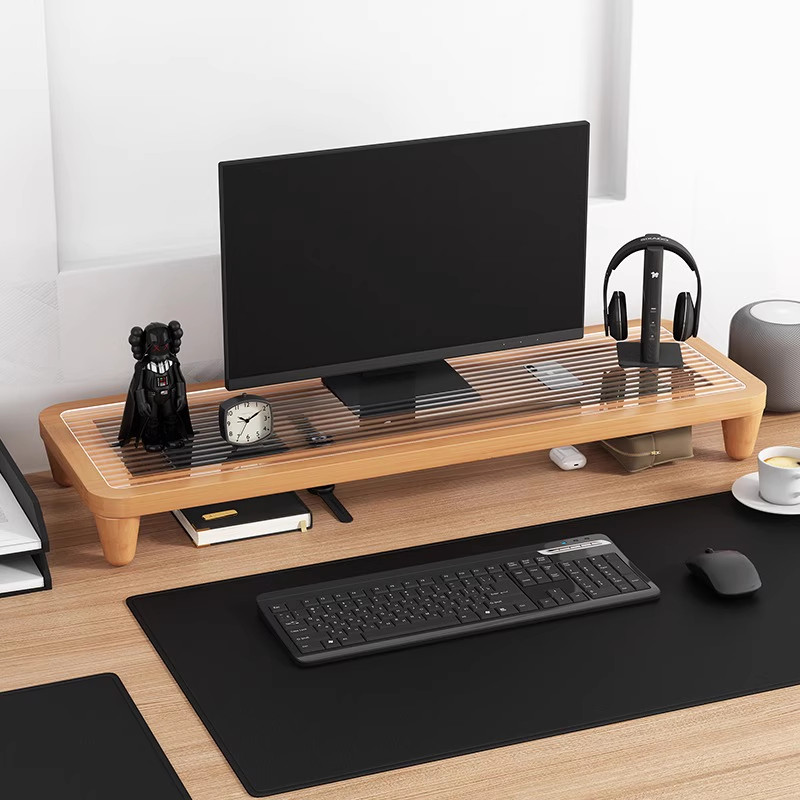 Bureauverhoger met bamboe plat - Monitor Riser Wood recensie en prijs