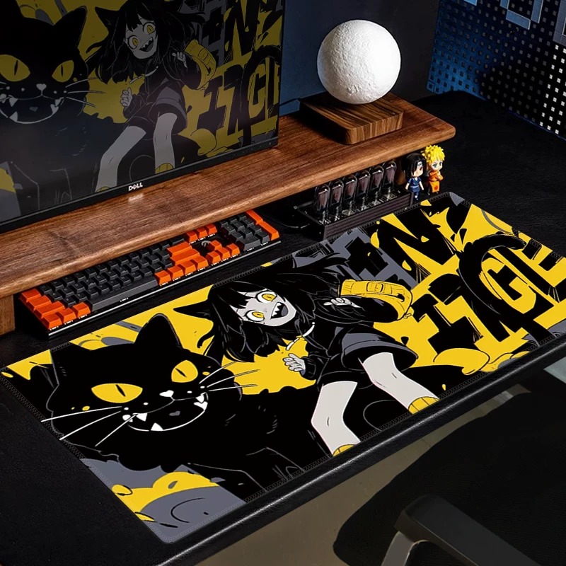 Anime Black Cat Gaming Muismat - Yellow Desk Setup recensie en prijs