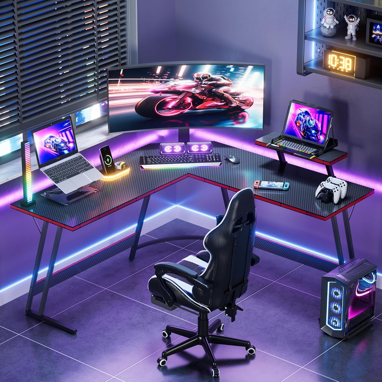 L-vormig verstelbaar gamingbur - Setup Desk Monitor recensie en prijs