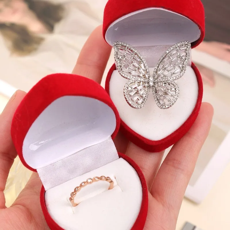 Rode Flocking Hartvorm Ringdoo - Ring Binder Box recensie en prijs