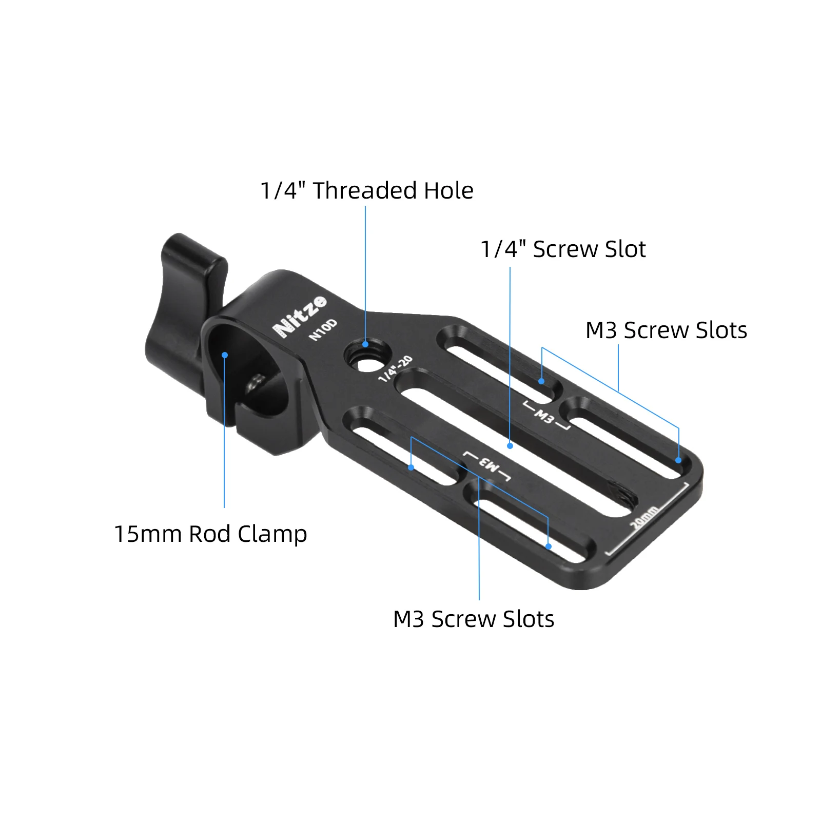 Nitze N10D 15mm staafklemadapt - Monitor Arm Clamp recensie en prijs