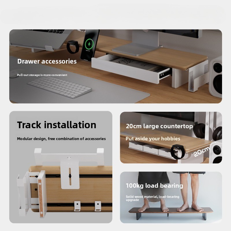 Moderne massief houten monitor - Monitor Riser Wood recensie en prijs