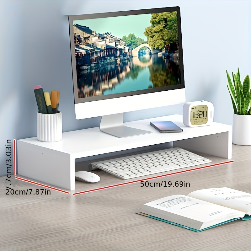 Ruime houten monitorstandaard, - Monitor Riser Wood recensie en prijs