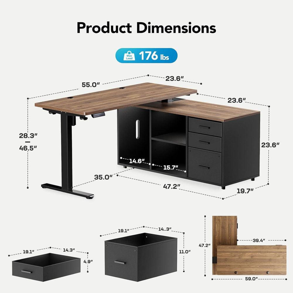 55 inch L-vormig sta-bureau me - L Shaped Desk Setup recensie en prijs