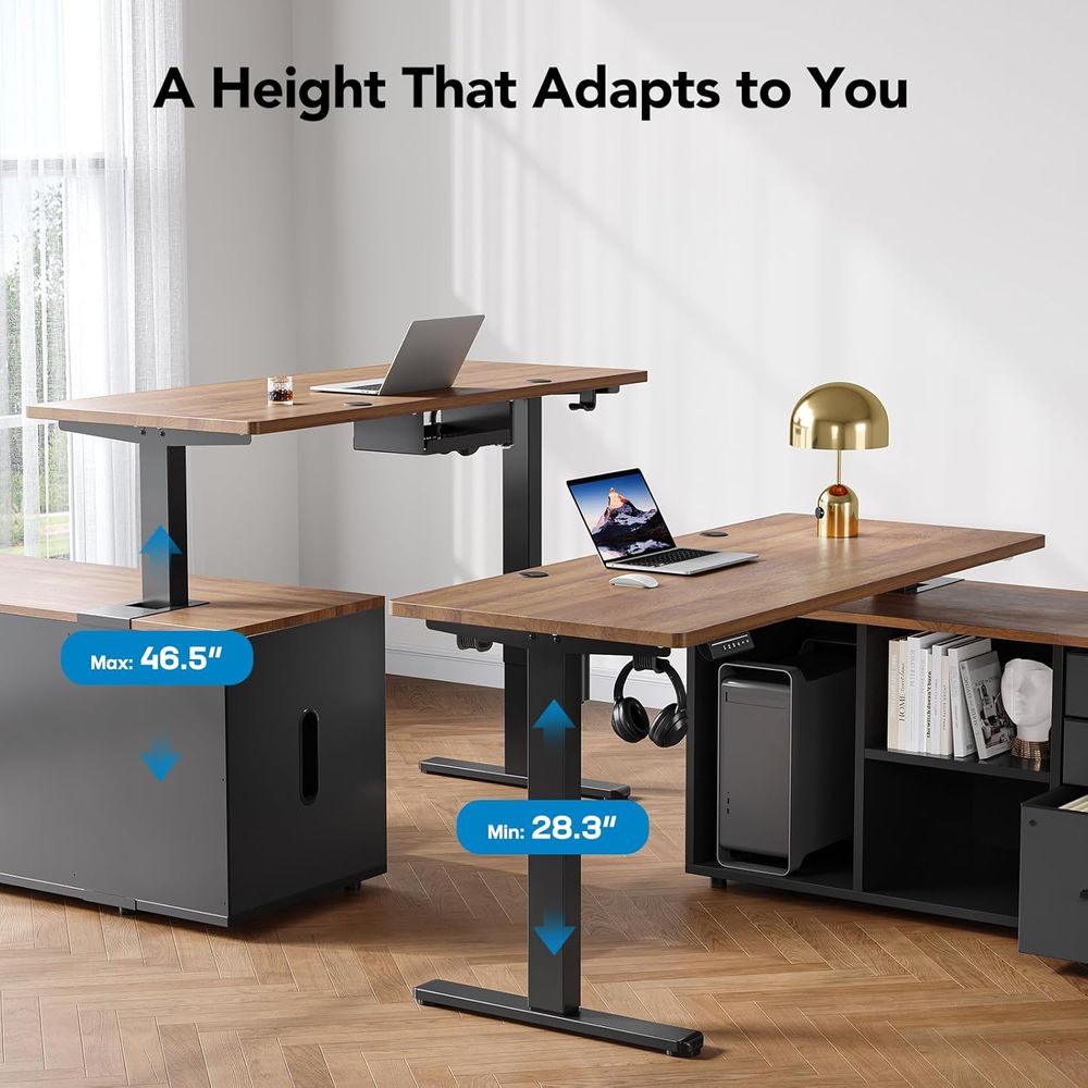 55 inch L-vormig sta-bureau me - L Shaped Desk Setup recensie en prijs