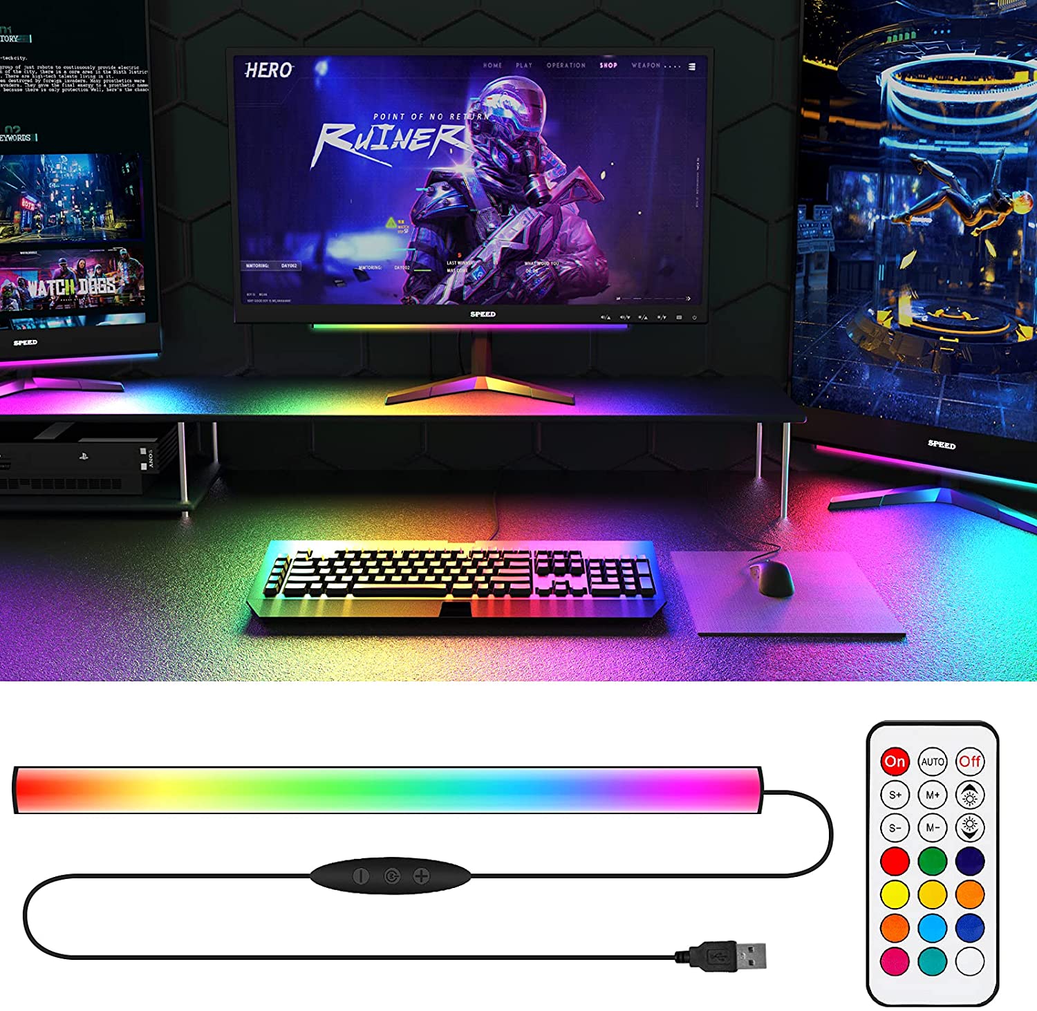Onder monitor lichtbalk RGB Dr - Setup Desk Monitor recensie en prijs